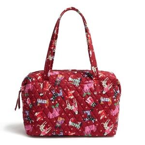 Vera Bradley Holiday Dogs Slouchy Satchel Bag - NWOT